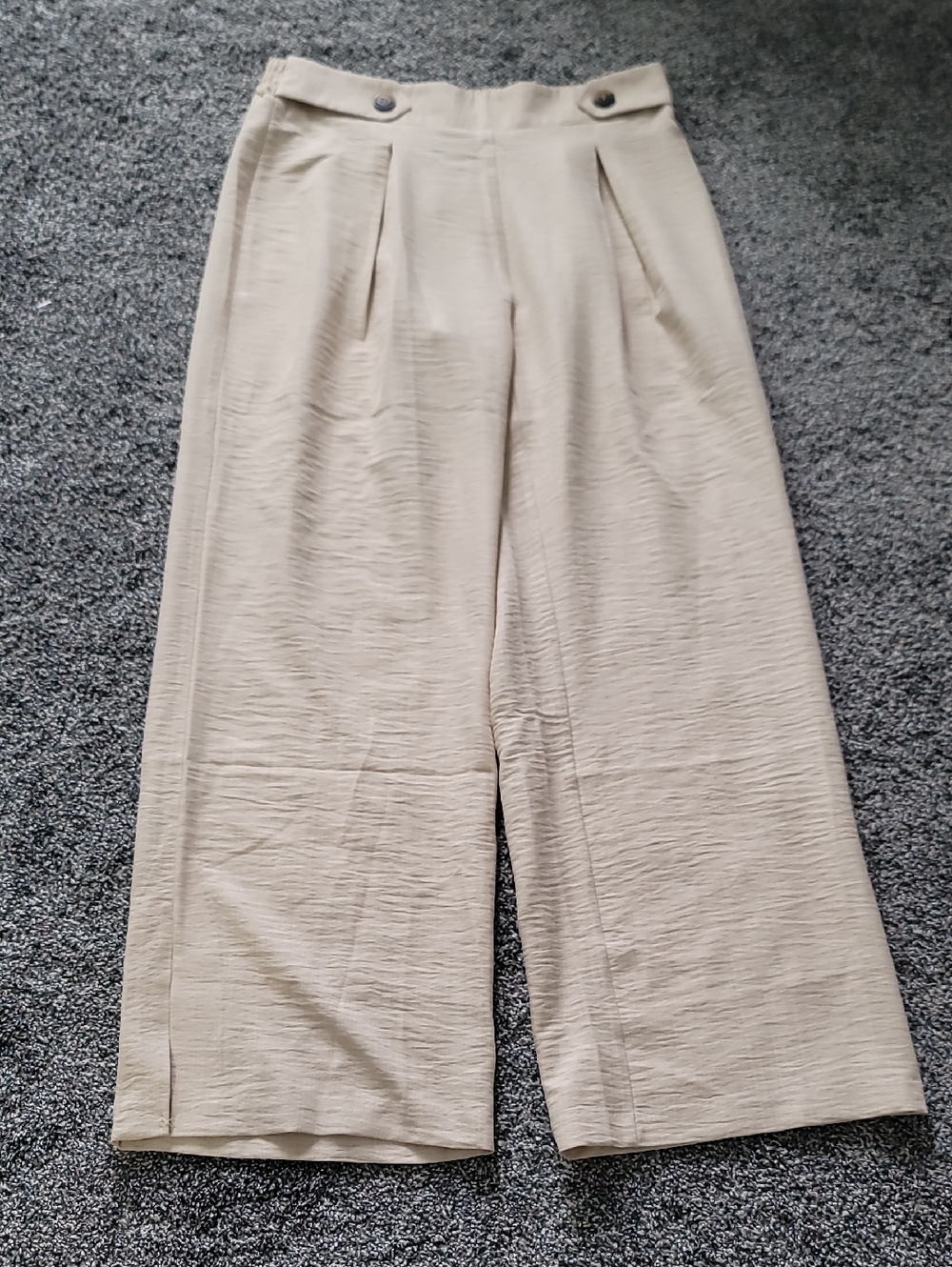 High-Rise Wide Leg Women’s Pants in Beige